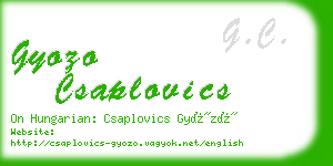 gyozo csaplovics business card